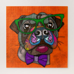 Pug in Sunglasses ugly face Jigsaw Puzzle