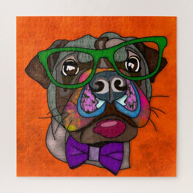 Pug in Sunglasses ugly face Jigsaw Puzzle (Vertical)
