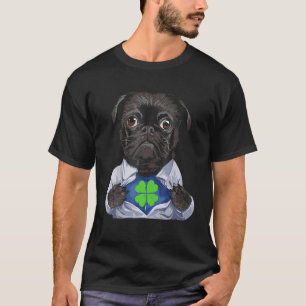 Pug Irish Clover St Patrick Day Dog Lover Gift T-Shirt