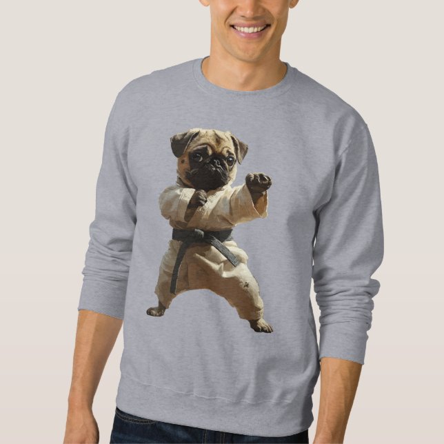Pug Karate School Sweatshirt (Front)