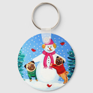 Pug Key chain Frosty's Helpers