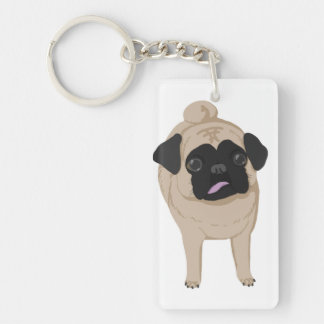 Pug Keychain Front and Butt