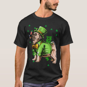 Pug Leprechaun St Patricks Day Dog Irish Shamrock T-Shirt