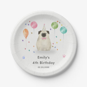Pug Lets Puppy Dog Kids Birthday Party Paper Plate