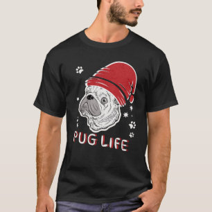 Pug Life Animal Santa Christmas T-Shirt