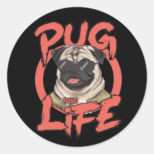 Pug Life Classic Round Sticker