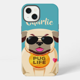 Pug Life custom name & colour phone cases