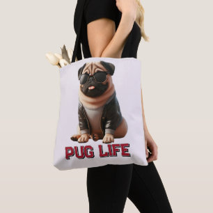 Pug Life Cute Pug Dog Tote Bag