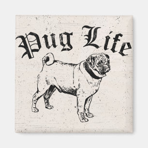Pug Life Funny Dog Gangster Magnet