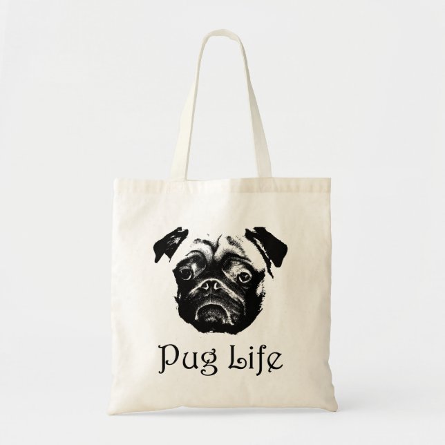 Pug Life Pug Face Tote Bag (Front)