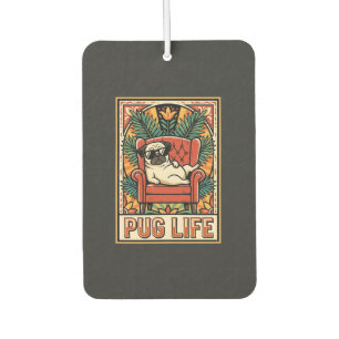 Pug Life Retro Folk Art Dog Air Freshener