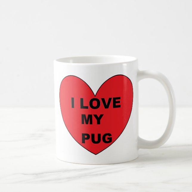 pug love coffee mug (Right)