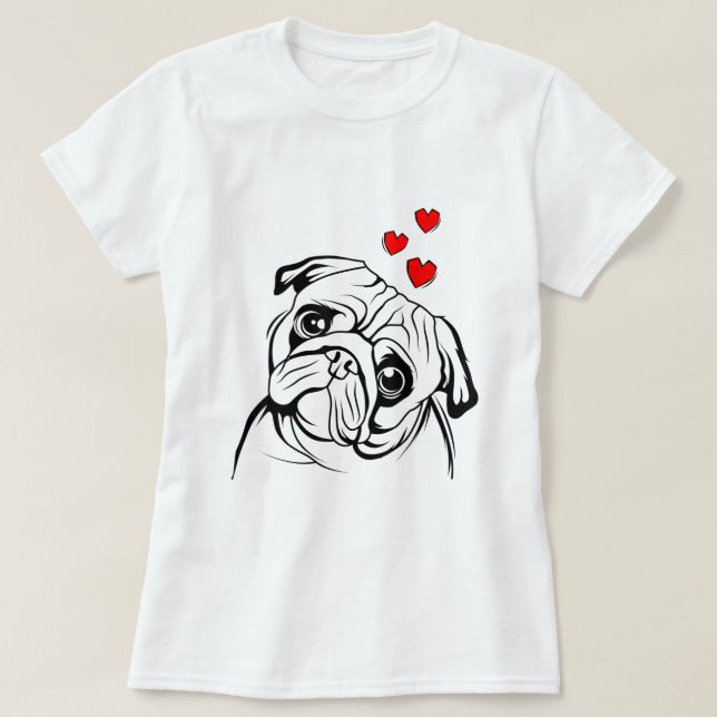 Pug Love Cute Dog Lover Owner Funny Womens Gift  T-Shirt (Design Front)