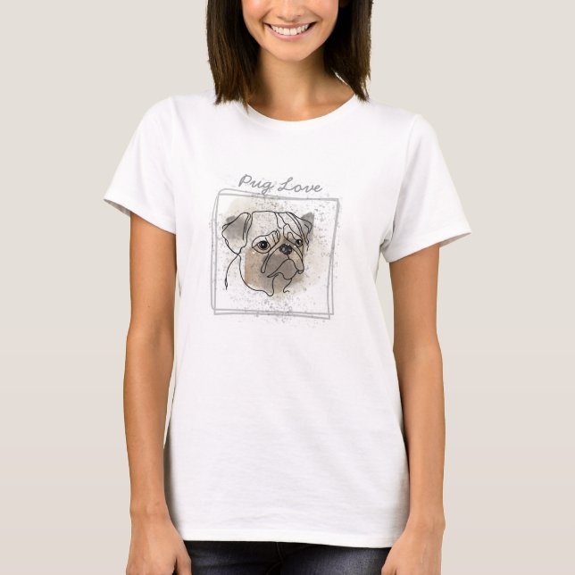 Pug Love face 3 T-Shirt (Front)