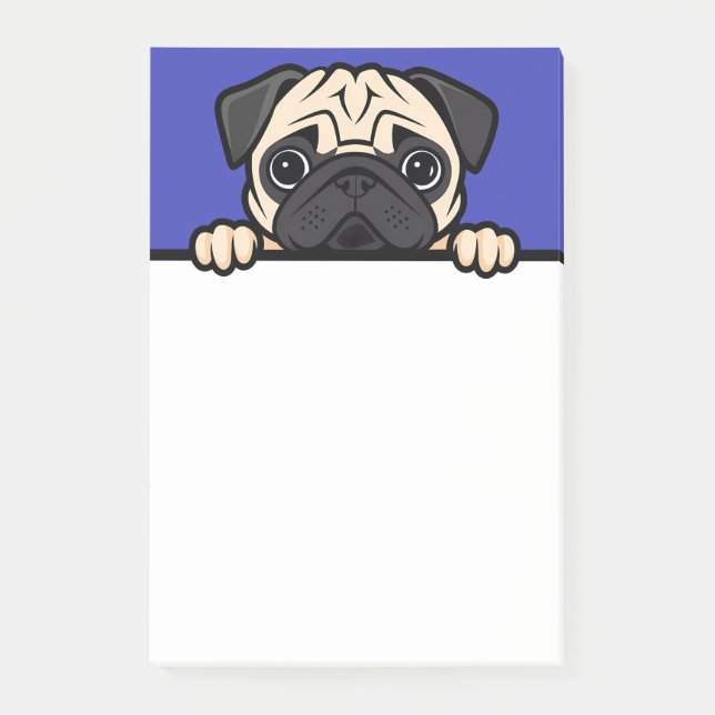 Pug Lover Cute Peeking Puppy Dog Gifts Post-it Notes (Front)
