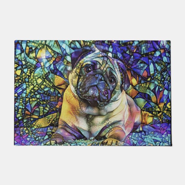 Pug Lover Gift, Pug Doormat, Funny Pug Gift Doormat (Front)