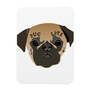 Pug Lovers   Cute Pug Life Magnet