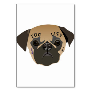 Pug Lovers Cute Pug Life Table Number
