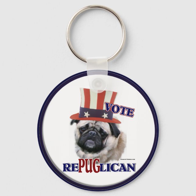 Pug Lovers Gifts Keychain (Front)