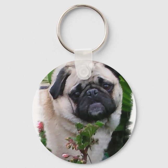 Pug Lovers Gifts Keychain (Front)