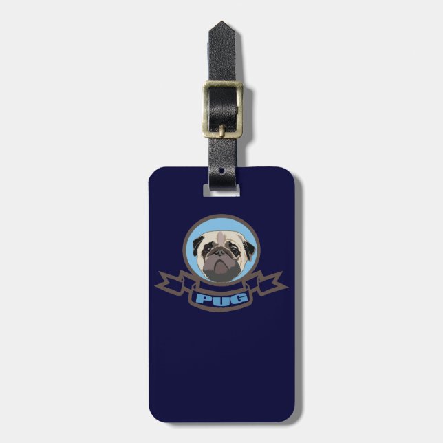 pug luggage tag (Front Vertical)