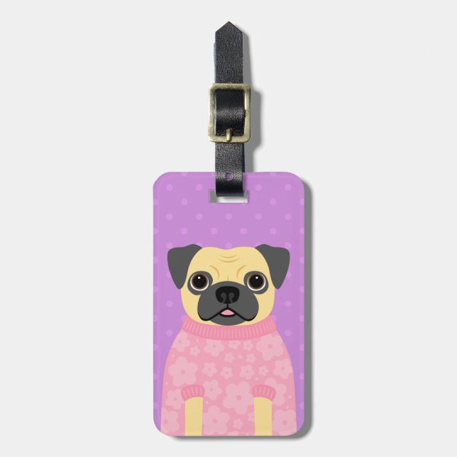 Pug Luggage Tags (Front Vertical)