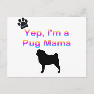 pug mama postcard