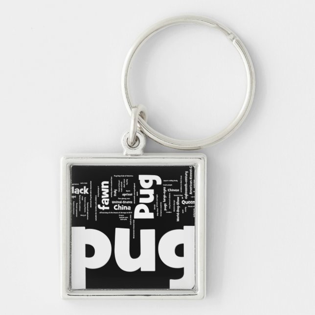 pug mashup.png keychain (Front)