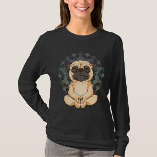 Pug Meditation Yoga Pose Dog Pet Funny Lover Essen T-Shirt