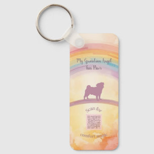 Pug Memorial Keychain with Music QR Code