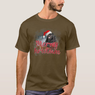 Pug Merry Christmas Black Pug Dog Xmas Pajama Men  T-Shirt