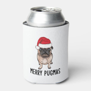 Pug Merry Christmas Pug Merry Pugmas  Can Cooler