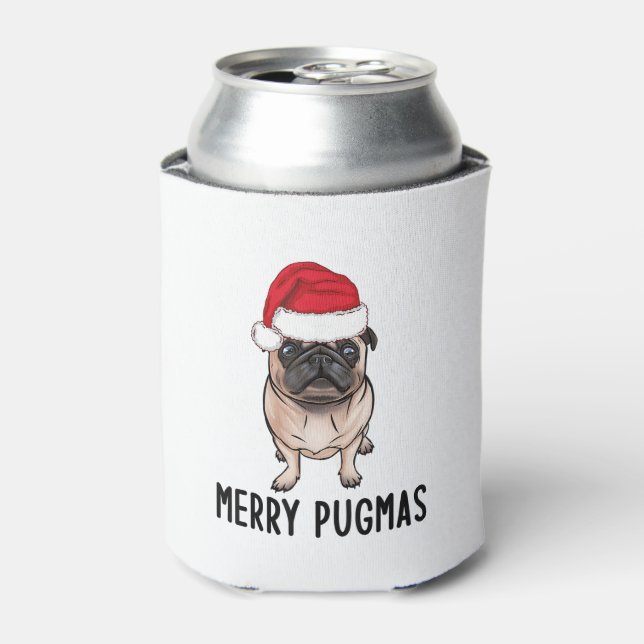 Pug Merry Christmas Pug Merry Pugmas  Can Cooler (Can Front)