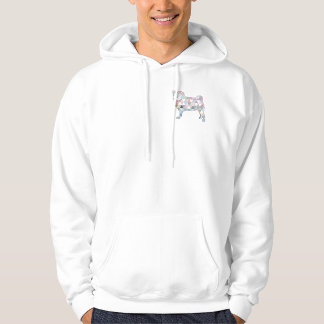 Pug modern illustration made of triangles  hoodie (Front)
