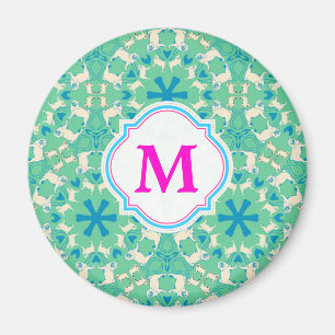 Pug Modern Pattern / Mopsmuster Magnet