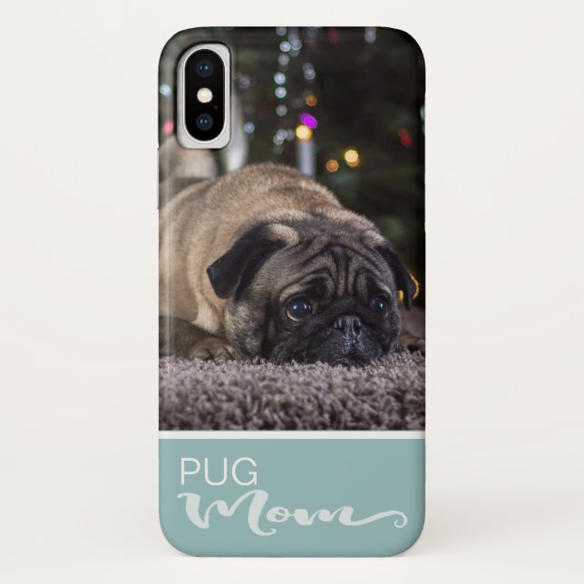 Pug Mom Add Your Dog Photo Case-Mate iPhone Case (Back)