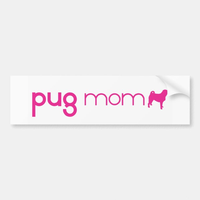Pug Mom Bumper Sticker (Front)