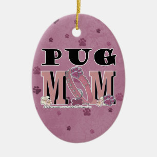 Pug MOM Ceramic Ornament