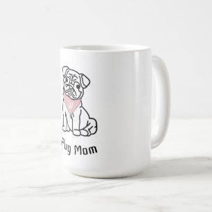 PUG MOM - CUSTOM DOG INITIAL COFFEE MUG
