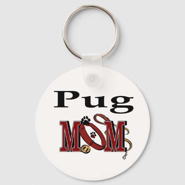 Pug MOM Gifts Keychain (Front)