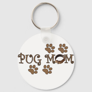 Pug Mom Keychain