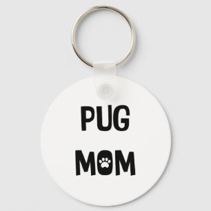 Pug Mom Keychain