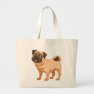 Pug Mom Puppy Dog Dad Puppies Dogs Rescue Shelter Large Tote Bag