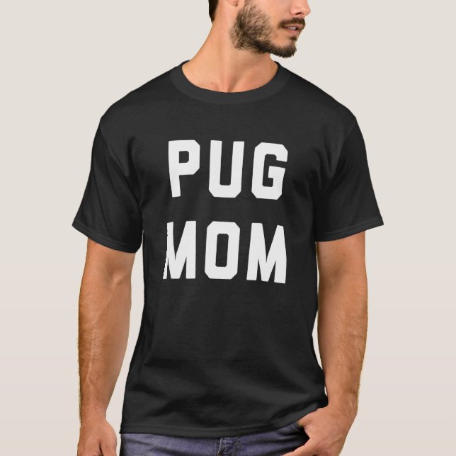 Pug Mom Retro Design T-Shirt (Front)