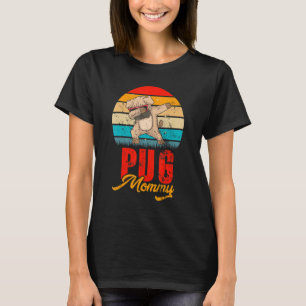 Pug Mommy Vintage Retro Dog Animal Mother Day T-Shirt