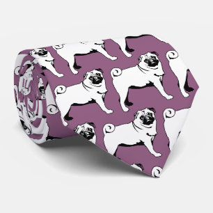 Pug Mops 2 sides printed  Tie