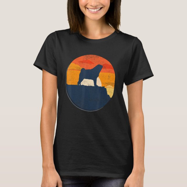 Pug Mops Carlin Dog Breed Retro 1 T-Shirt (Front)