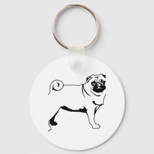 Pug Mops Keychain