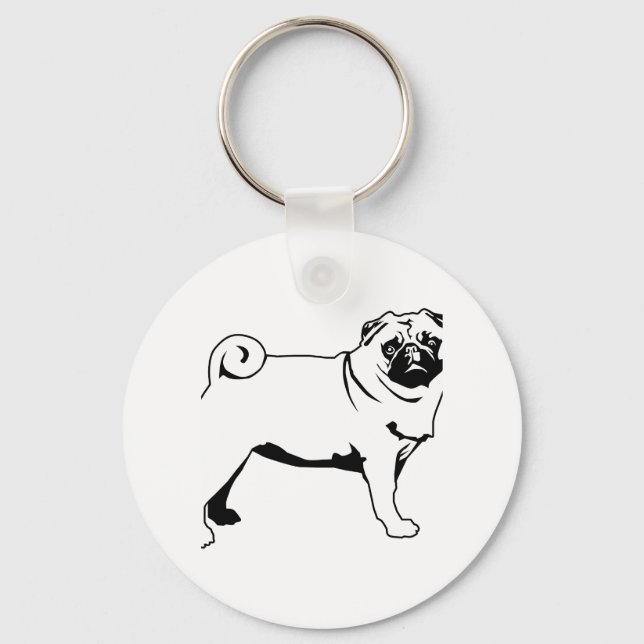 Pug Mops Keychain (Front)