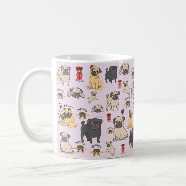 Pug Mug Pug Coffee Mug Best Gift For Pug Owner (Left)